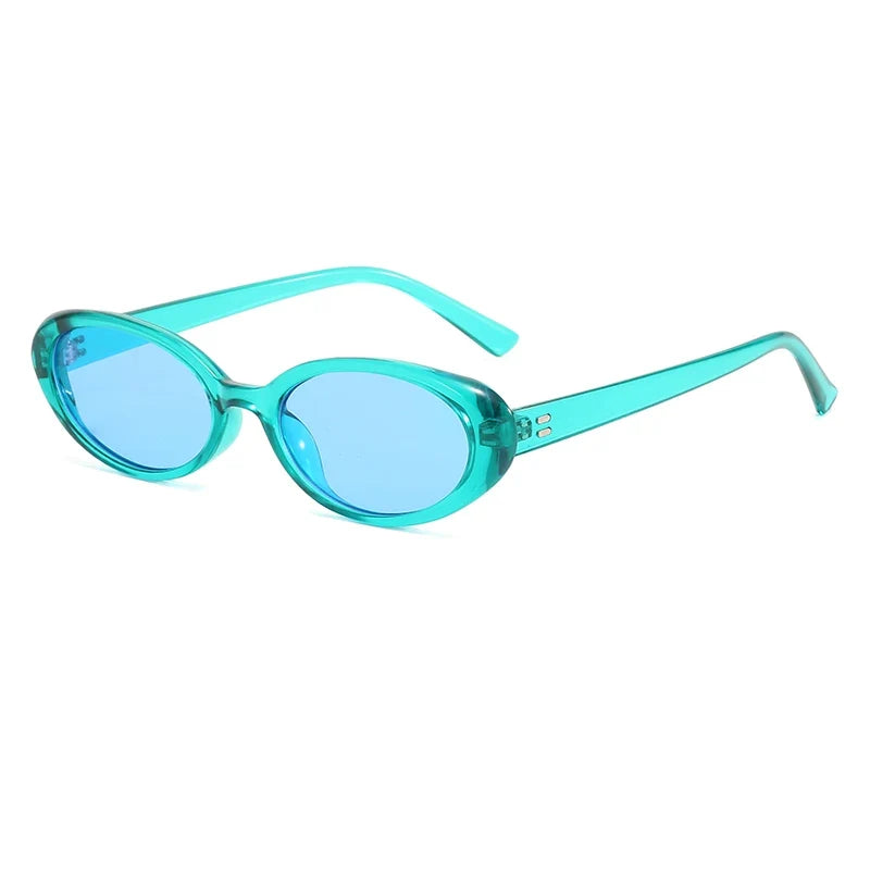 Fashion Small Oval Sunglasses Women Men Rivets Shades Retro Eyewear Luxury Sun Glasses UV400 Brand Oculus Female Gafas