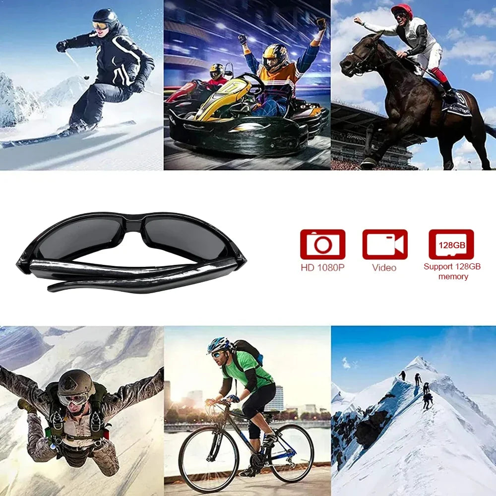 Outdoor Cycling Glasses Camera HD 1080P Video Take Photo Video Recorder One Button Control Wearable Protable Mini Camera