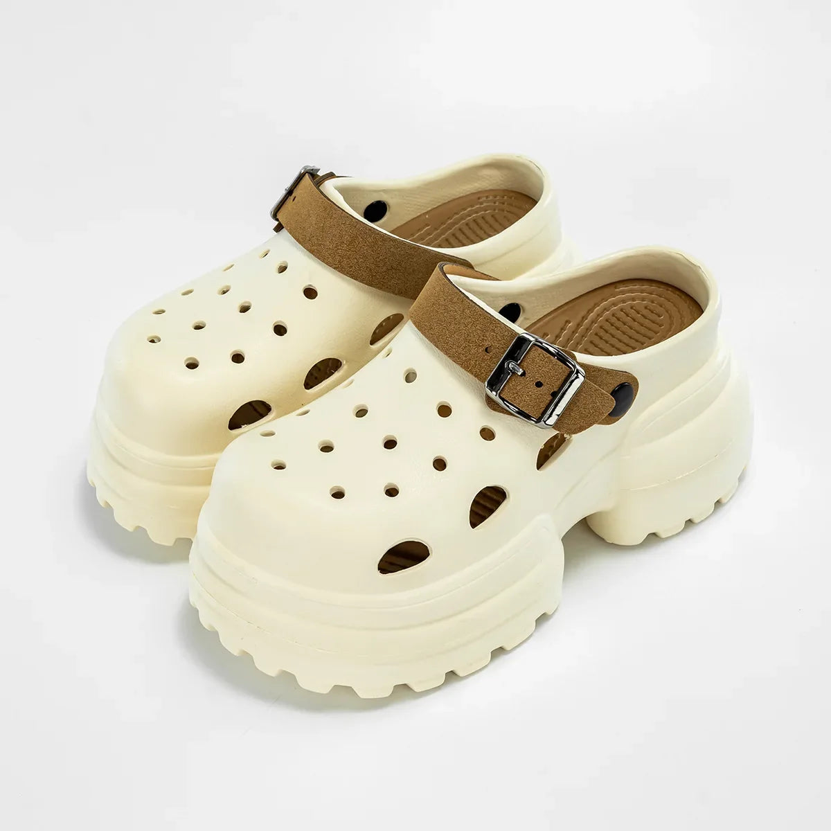 Women Fashion Clogs Indoor Street Slippers 10CM High Heels Sandals Thick Sole Beach Slides Female Leisure Platform Shoes