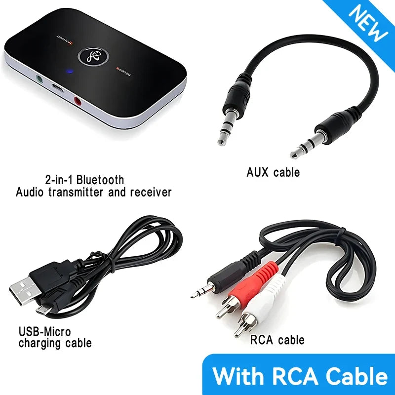 Bluetooth 5.3 Audio Transmitter Receiver Stereo AUX 3.5mm Jack RCA USB Dongle Music Wireless Adapter For Car Kit PC TV Headphone