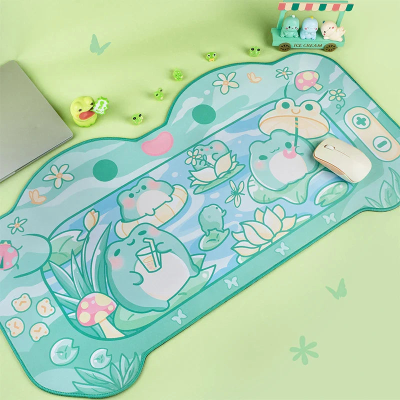 Alfombrilla de escritorio para juegos de rana kawaii