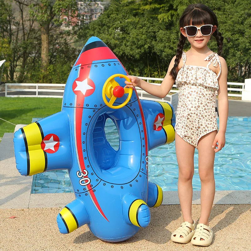 Baby Airplane Swim Ring with Comfortable Seat