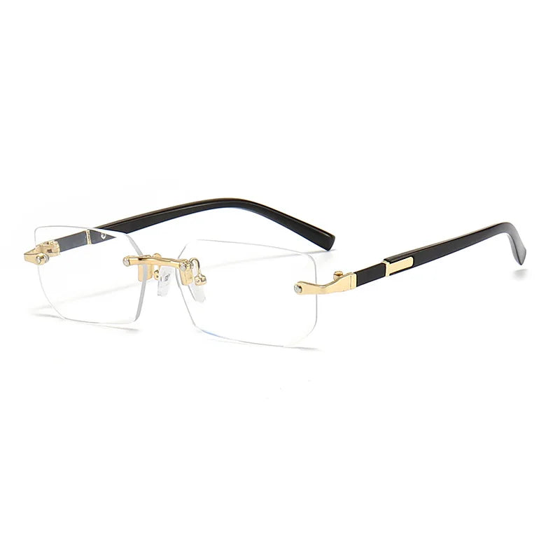 Rimless Sunglasses Rectangle Fashion Popular Women Men Shades Small Square Sun Glasses For Female Male Summer Traveling Oculos