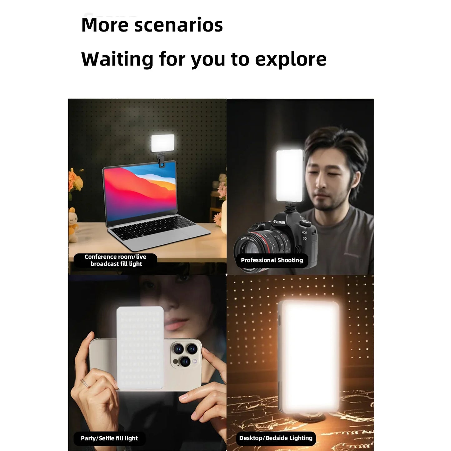 New Model 160pcs High Brightness LED 10W Mini Photography Live Fill Light 3000mAh Battery 3 Light Modes CRI95 Selfie Light