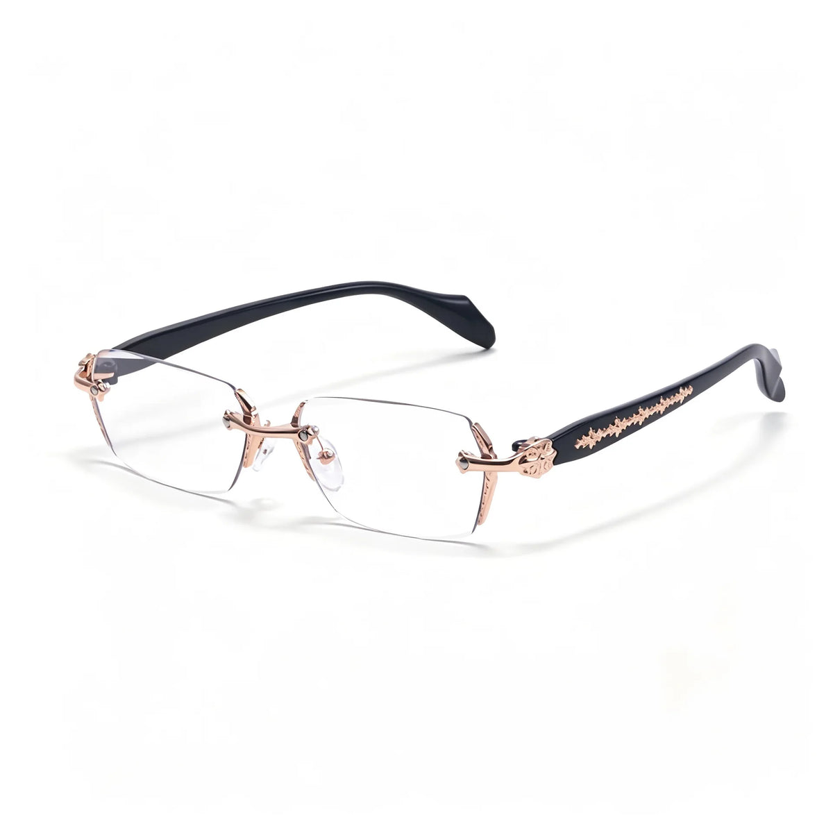 Unisex Square Frameless Metal Reading Glasses Business-Style for Clear Vision Comfortable Lightweight Design