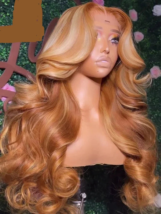 Pelucas rubias miel 13X6 HD con encaje frontal transparente, pre-arrancadas 13x4, peluca frontal de encaje con reflejos, cabello humano