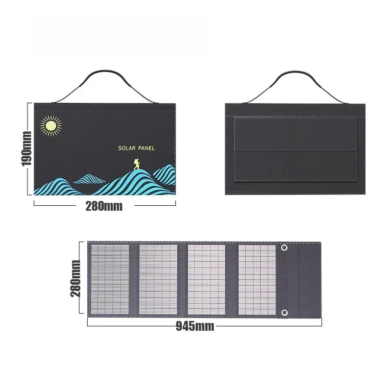 1000w Solar Panel Portable Folding Bag Usb+dc Output Solar Charger