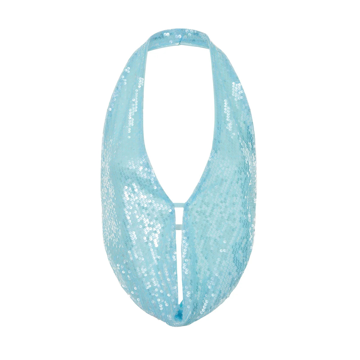 Women Summer Solid Color Tank Tops Sparkly Sequins Backless Halter Neck Vests Sleeveless Backless Crop Tops Streetwear