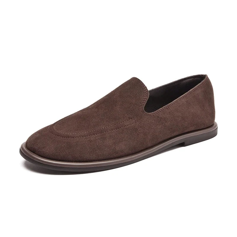 Women's Loafers Genuine Leathe 2026 Non-slip Flat Slip-on Shoes For Women Large-size Cow Suede Shallow-mouth Female Shoes