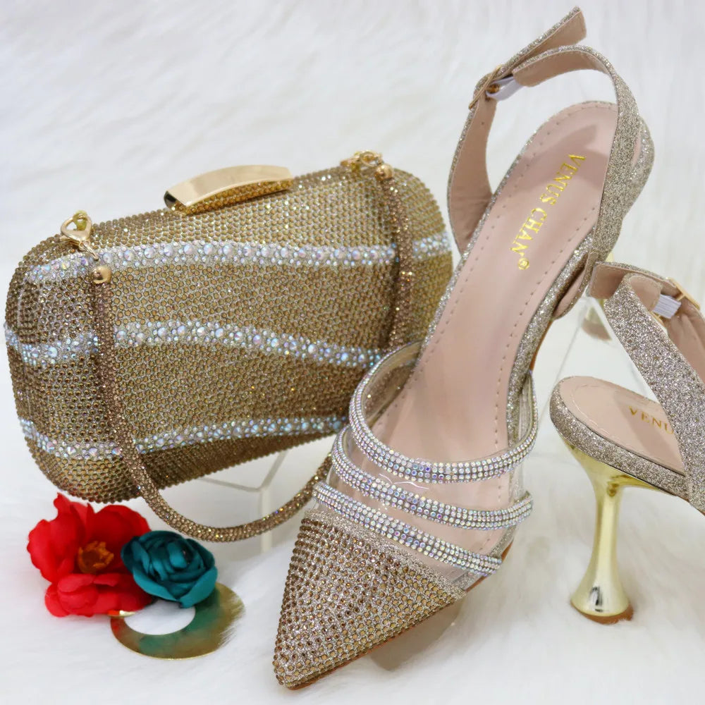 Conjunto a juego de zapatos y bolso nuevos HGB1-1