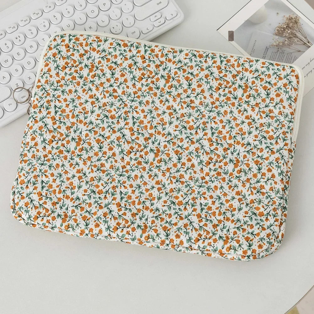 11/13/15 Inch Laptop Sleeve Quilted Laptop Bag Coquette Floral Laptop