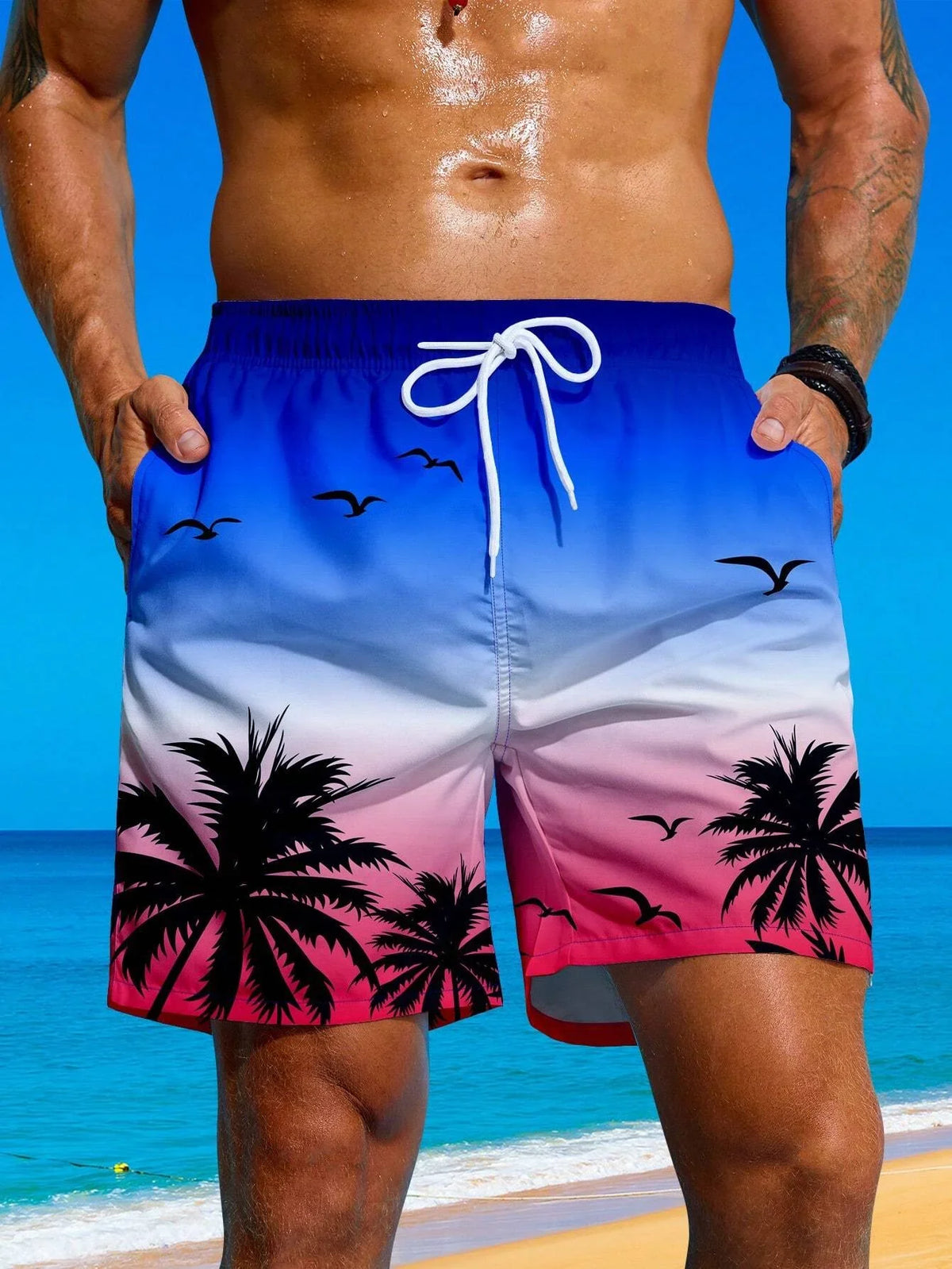 Breathable Swim Trunks with Pockets