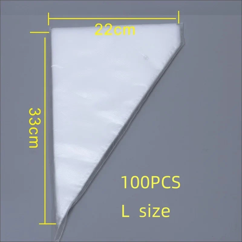 100 PCS Thick Disposable Pastry Bags DIY Cake Cream Decoration Piping Bag Icing Bag Baking Supplies Pastry Sleeves