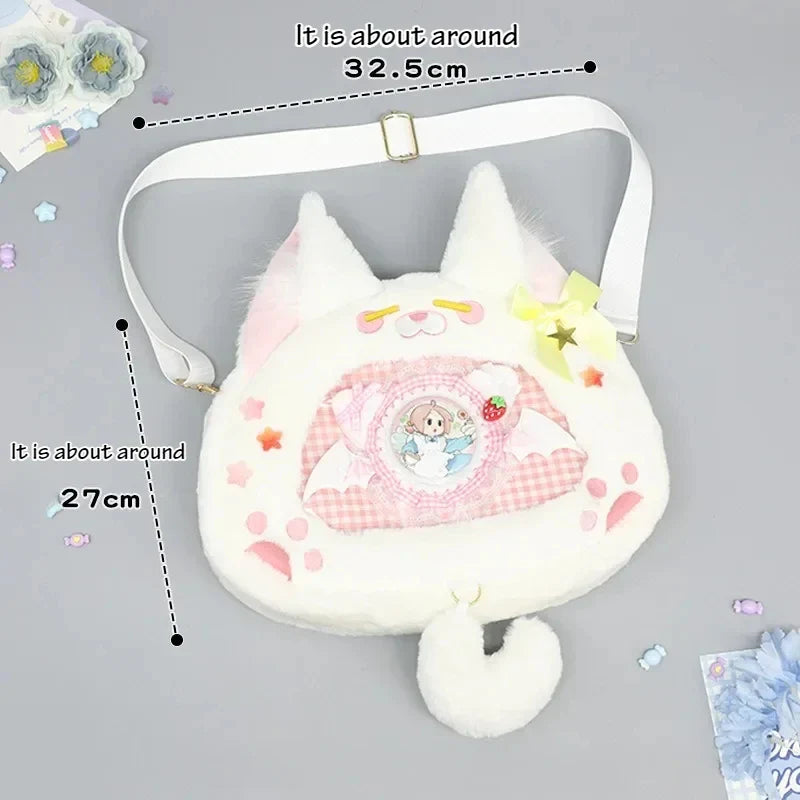 Bolso Ita de Peluche de Gato Harajuku