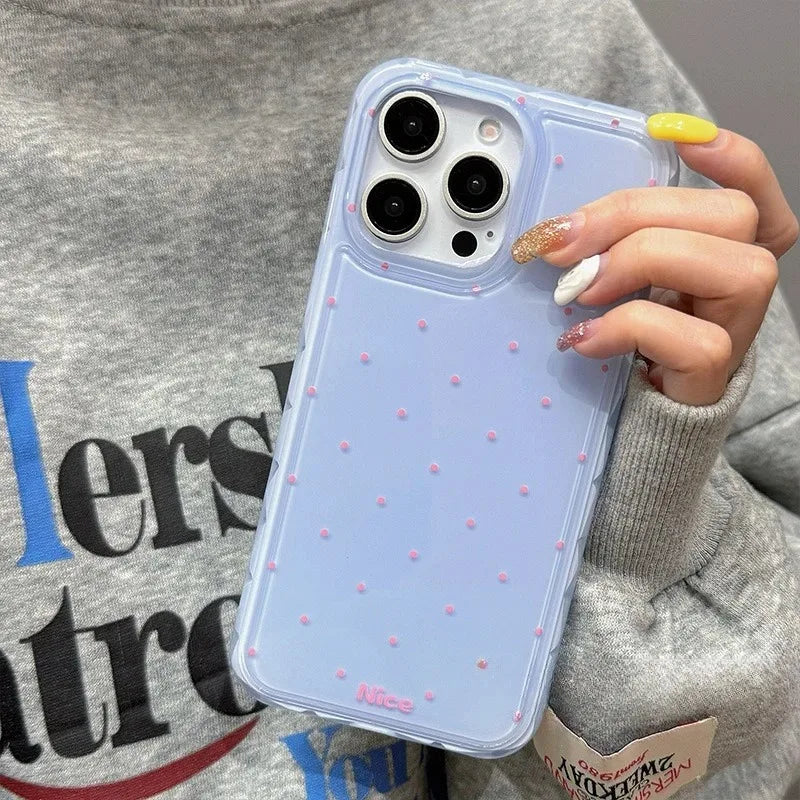 Cute Polka Dot Macron Color Wave Point Soft Silicone Phone Case