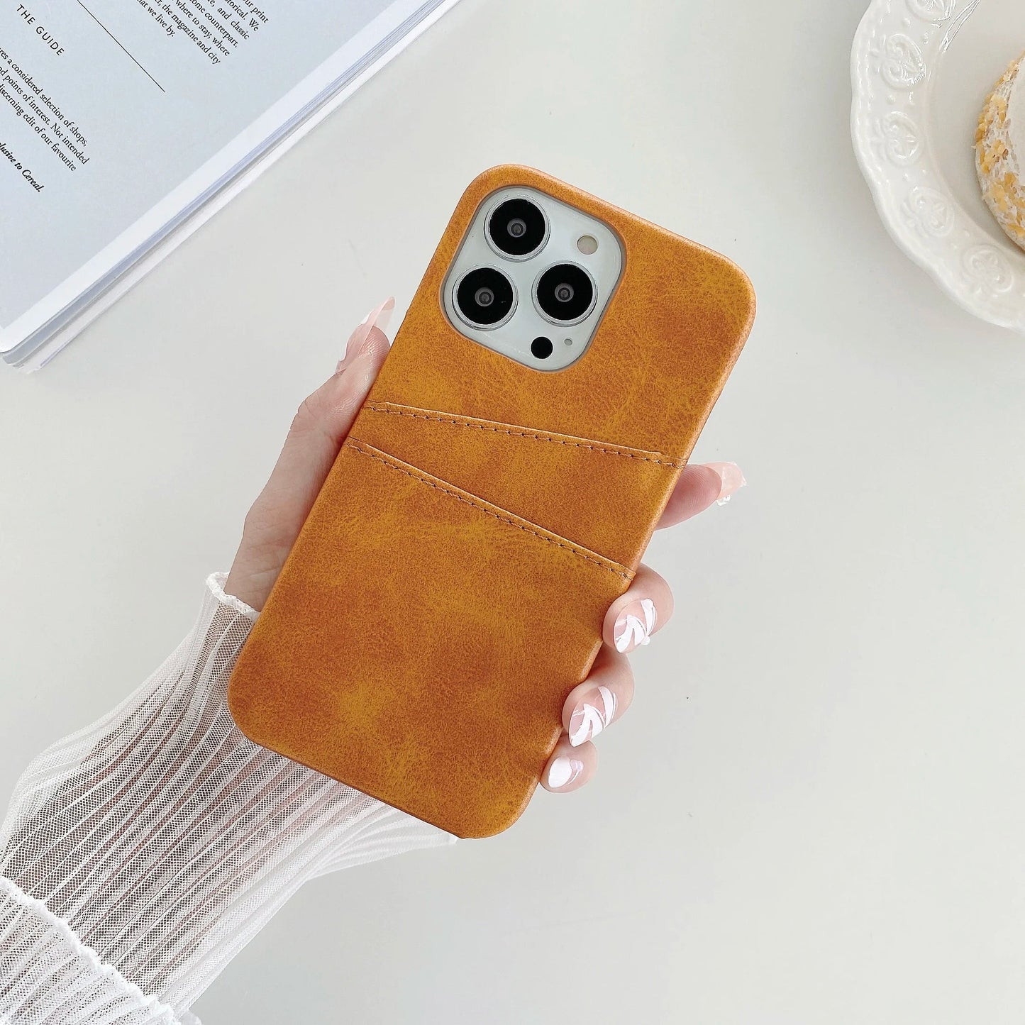 Luxury Cowhide Leather Wallet Card Slots Holder Case for iPhone 16 15 14 13 12 11 Pro MAX X XS 8 7 6 Plus SE Skin Purse Cover