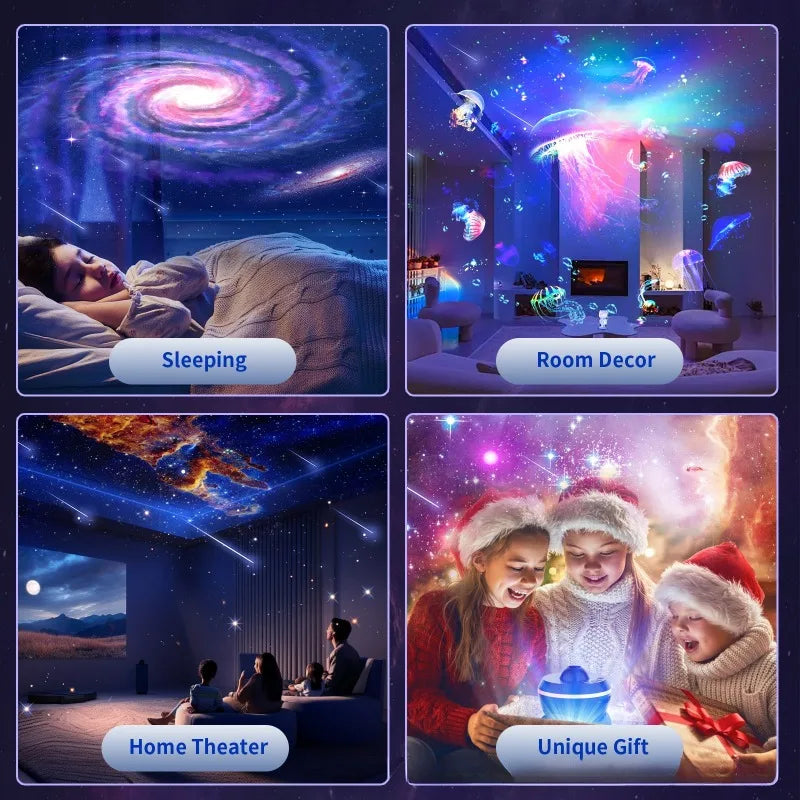13 in 1 Planetarium Stream Star Projector Galaxy Starry Night Light Projection Bedroom Game Room Party Decor Children's Gift