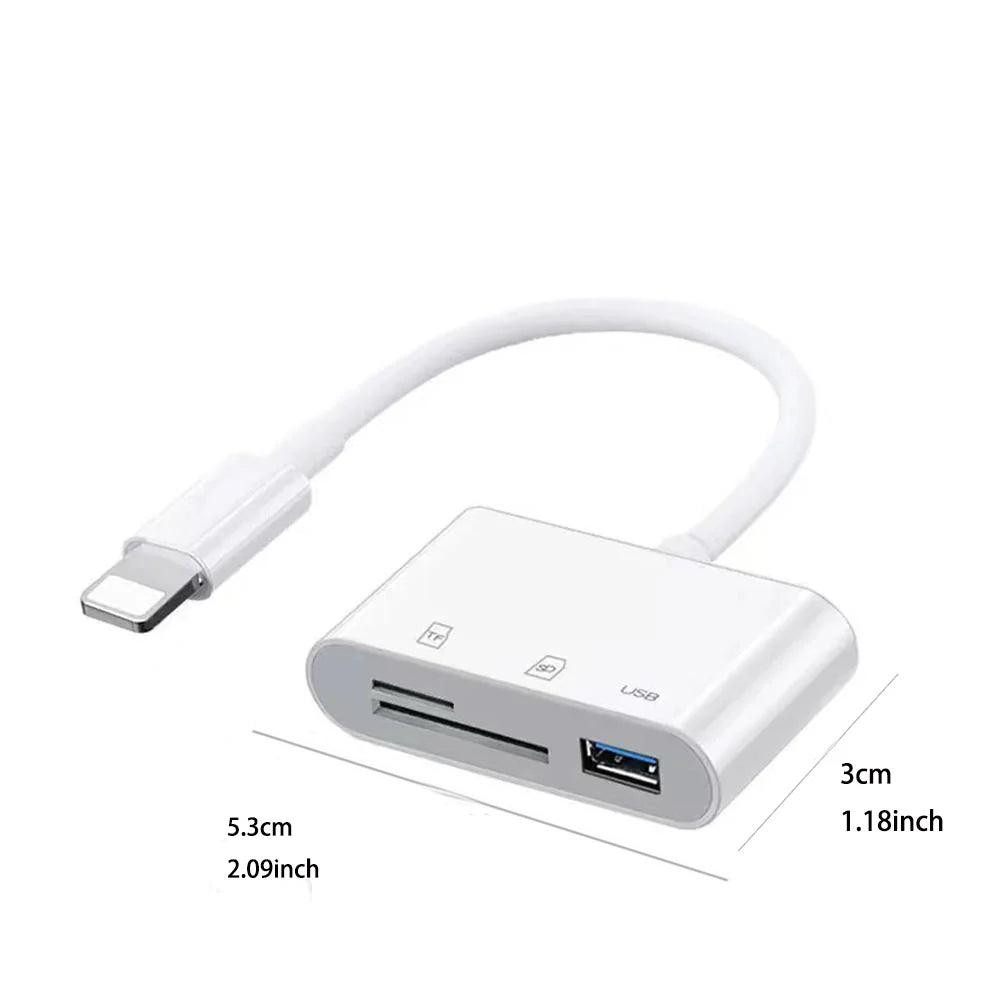 3-in-1 Type C adapter for TF, CF, and SD memory card readers, compatible with Huawei, MacBook Pro, and other devices