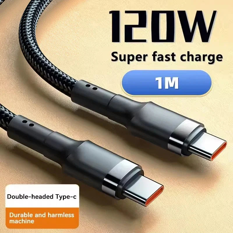 120W Fast Charge Cable PD Quick Charging High Quality USB C TO USB Type C Cable For iPhone Xiaomi 17 Plus Pro Max Samsung S24