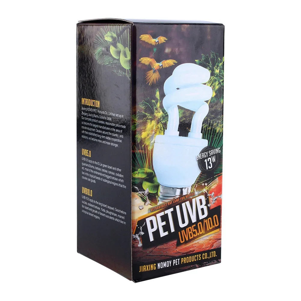 【Sale】13W UVB 5.0 E27 Base Energy Saving Tortoise Snake Reptile Light Bulb UV Lamp Energy Saving Tortoise Snake Reptile Bulb
