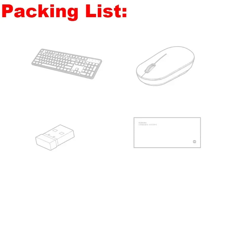 Original Xiaomi Wireless Keyboard & Mouse Set 2 104 keys Keyboard 2.4 GHz USB Receiver Mouse for PC Windows 10