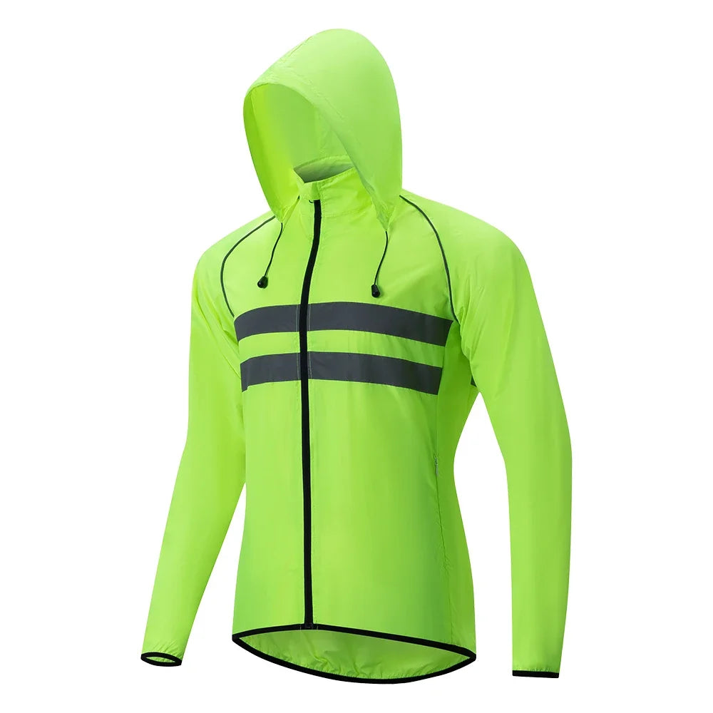 HISERWA Cycling Windbreaker Windproof Waterproof Reflective Bicycle Jacket Ultralight MTB Road Bike Jersey Portable Cycling Coat
