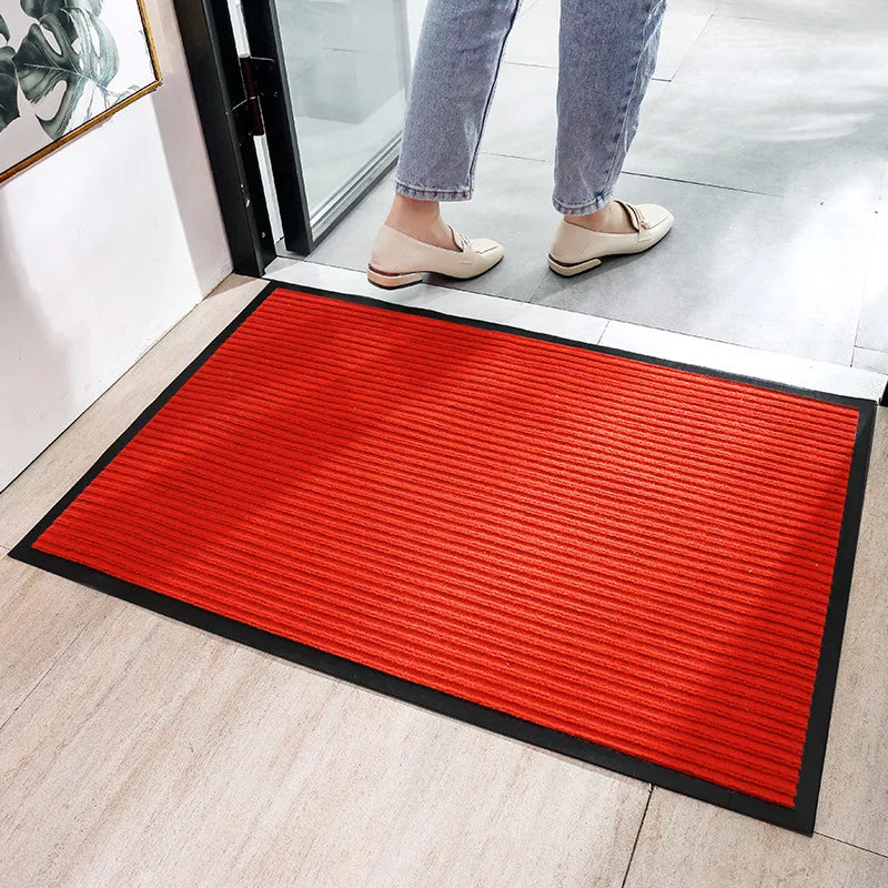 Front Door Mat Heavy Duty Indoor Outdoor Doormat Low Profile Outdoor Mats For Home Entrance Fade Resistant Shoe Scraper Mat