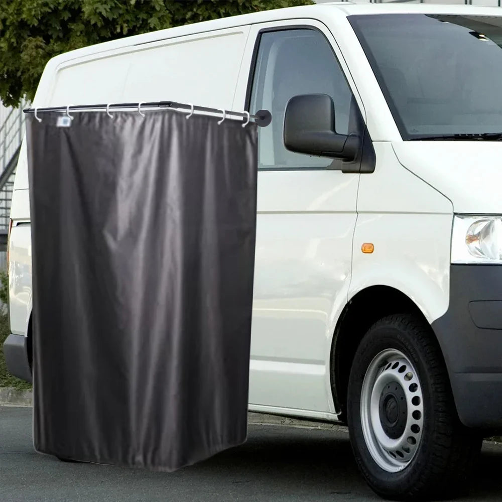 Caravan Camping Outdoor Shower Cabin Cubicle Stall Enclosure Kits With Magnetic Bracket Rod Shower Curtain For Motorhomes
