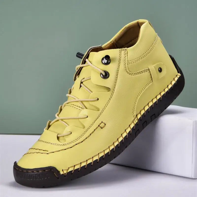 Purple Sneakers Women Casual Shoes Hand-stitching Leather Sneakers Women shoes Mid-top New Slip On Loafers Woman Driving Shoes