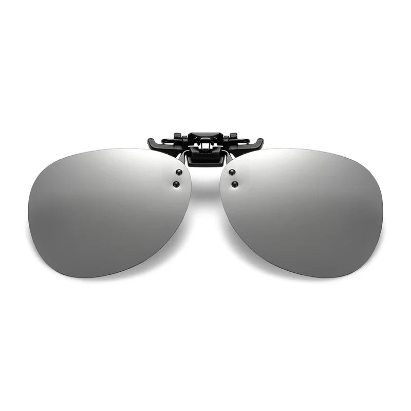 VIVIBEE Rimless Pilot Flip Up Clip on Sunglasses Oversized Men Polarized Clips Aviation Big Size Driving Women UV400 Glasses