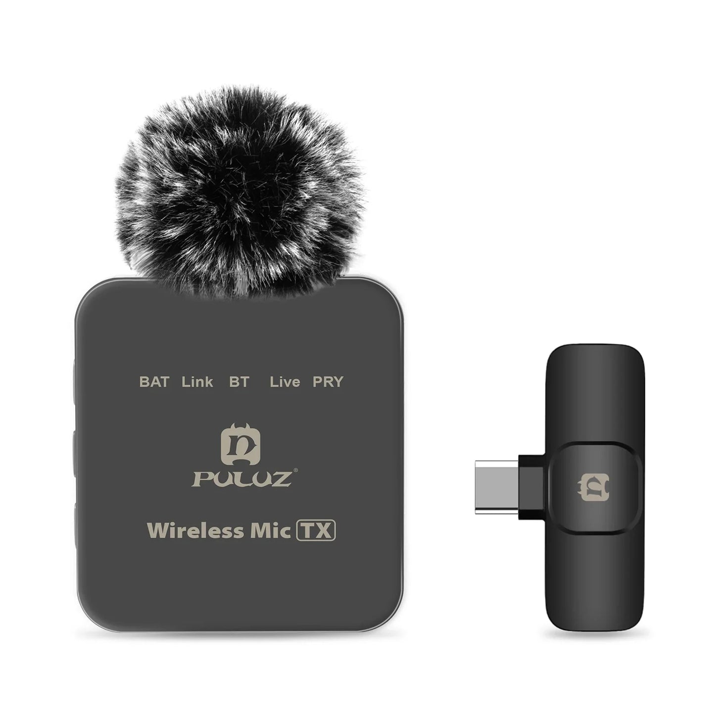 PULUZ 2.4G Wireless Lavalier Microphone for Live Broadcast and Gaming - Compatible with iPhone, Type-C, Android, and Camera Audio for YouTube