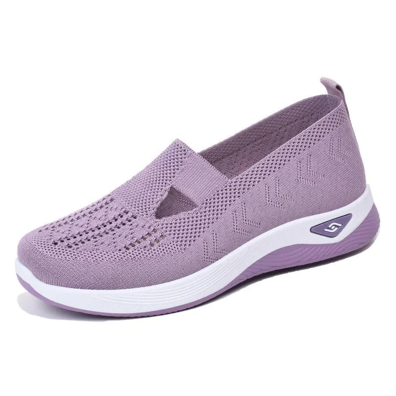 2025 Spring Women's Sports Shoes Mesh Fashionable Breathable Lightweight Non-slip Wear-resistant Casual Sports Shoes Flat Shoes