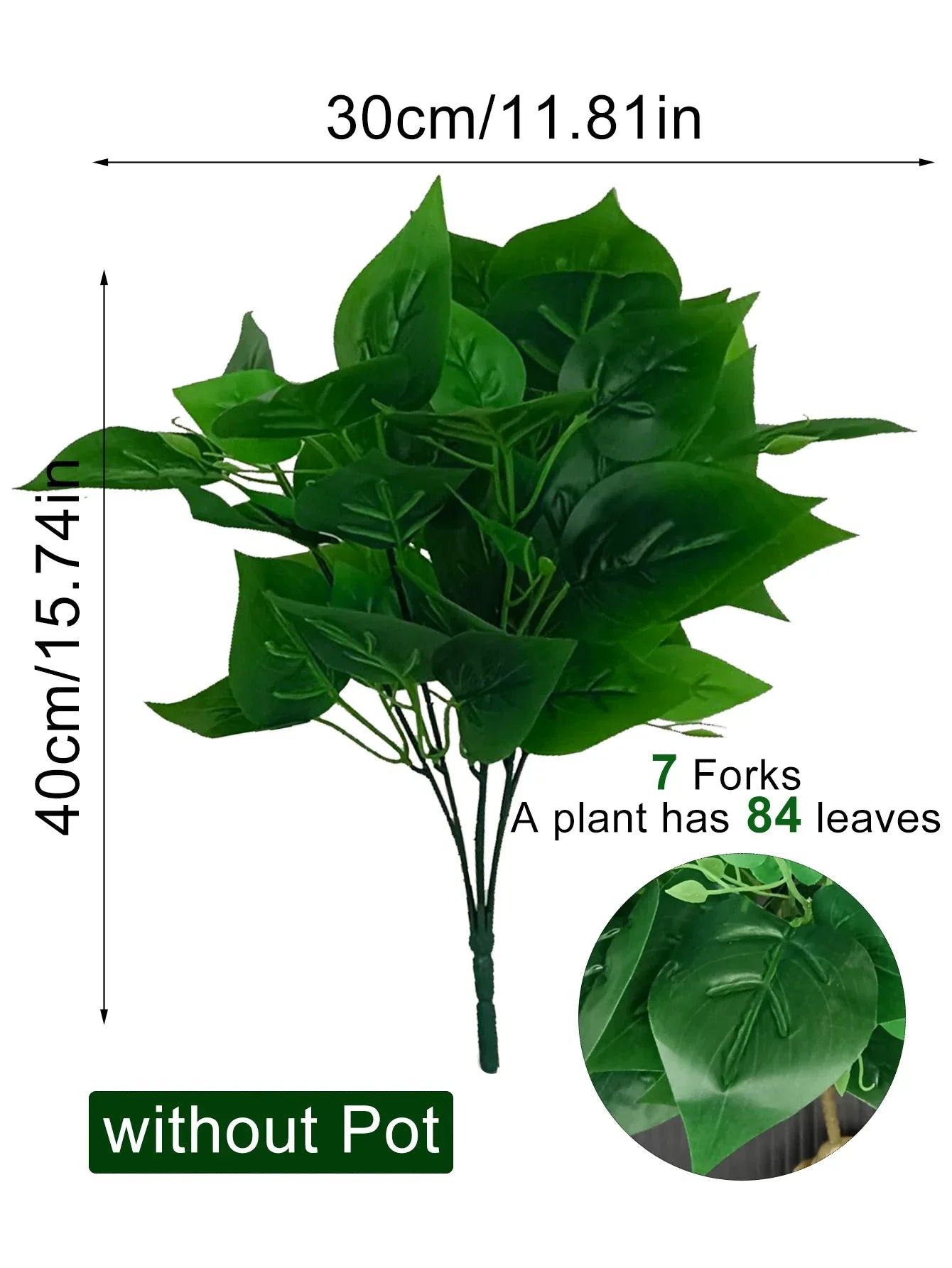 Dlight Decor 50cm Scindapsus Green Plant for Indoor Floor Display