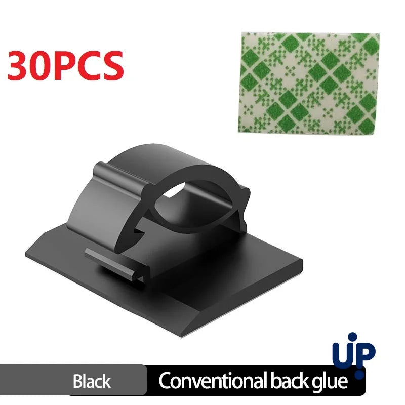 30pcs Cable Organizer Clips Cord Holder Desktop Workstation Wire Manager USB Charging Data Line Bobbin Winder Cable Management