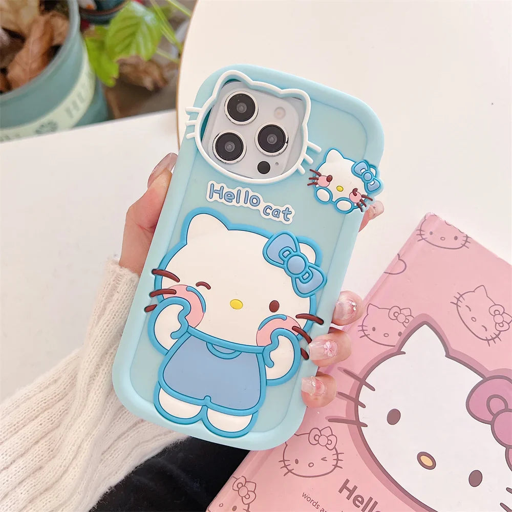 Funda de silicona para teléfono con diseño de dibujos animados de Hello Kitty