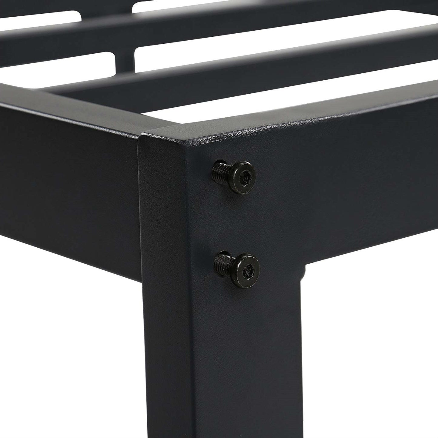 Base de cama con plataforma de metal negro resistente tamaño Twin XL
