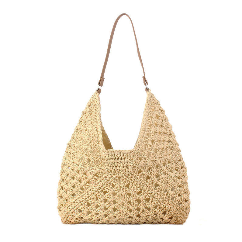 Bolso de hombro de paja trenzada Dahlia