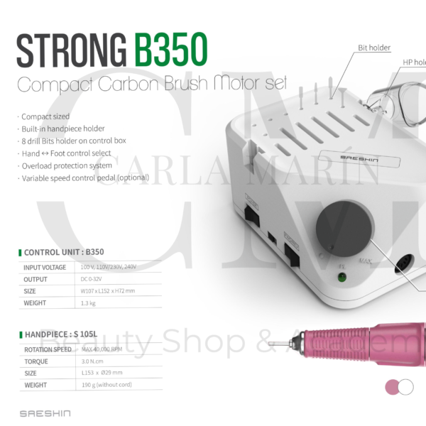 Saeshin BRILLIAN B350 / H350 Pink 35K Nail Drill