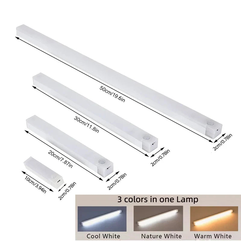 Motion Sensor Lamp Night Light Wireless LED USB Type C Rechargeable Lamp for Kitchen Cabinet Bedroom Wardrobe Staircase Lighting
