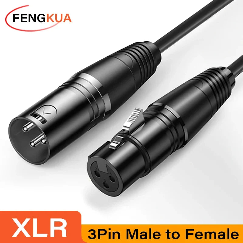 3Pin XLR Cable Male to Female Sound Cannon Microphone Cable for Mixer Amplifier Balanced Analog Audio Cord XLR Extension Cable