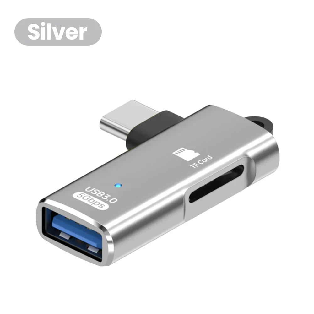 High-Speed 3 in 1 USB 3.0 Type C to TF Card Reader Adapter Memory Card OTG Reader for iPhone 15/16 Huawei PC Laptop