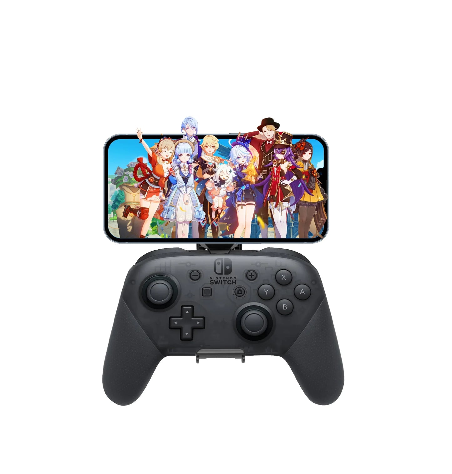 Magnetic Phone Clip for Game Controller, Adjustable Bracket Compatible with Switch Controller, Universal for Android & iOS Phone