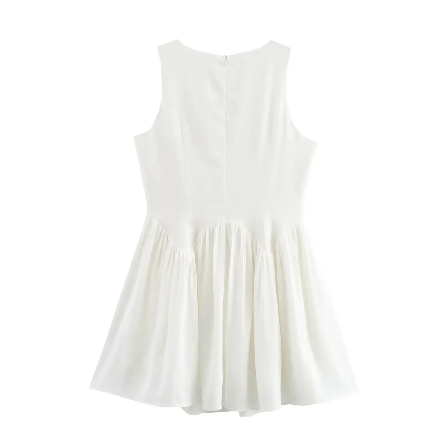 Foridol Bowknot Tie-up Summer White Dress Women Sleeveless Beach A-line Short Dress 2025 Occasion Boho New in Sundress
