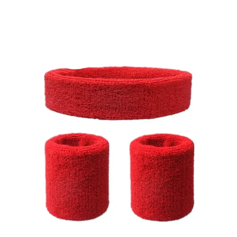 Cotton Sweatband Bundle Headband and Wristbands