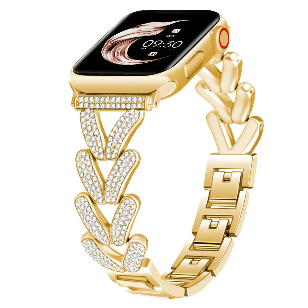 Apple Watch Rhinestone Leaf-Link Bracelet Band