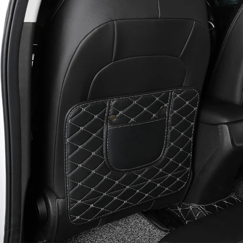 1Pc PU Leather Car Anti-Kick Mats Auto Seat Back Protector Cover For Children Kids Car Back Seat Anti-Dirty Pad Car Accessories