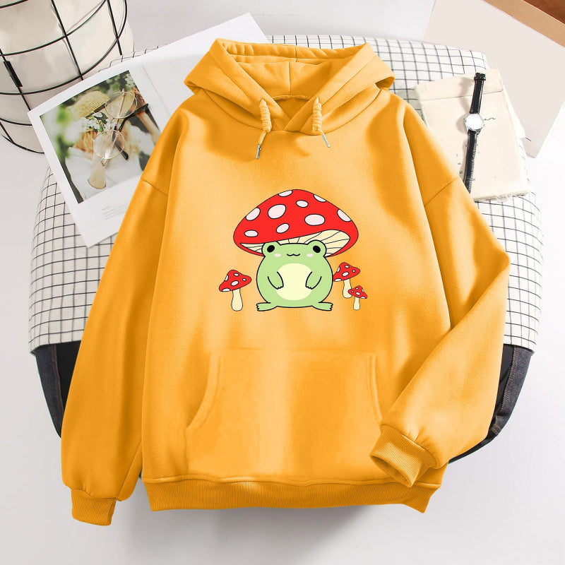 Sudadera con capucha de rana y champiñón