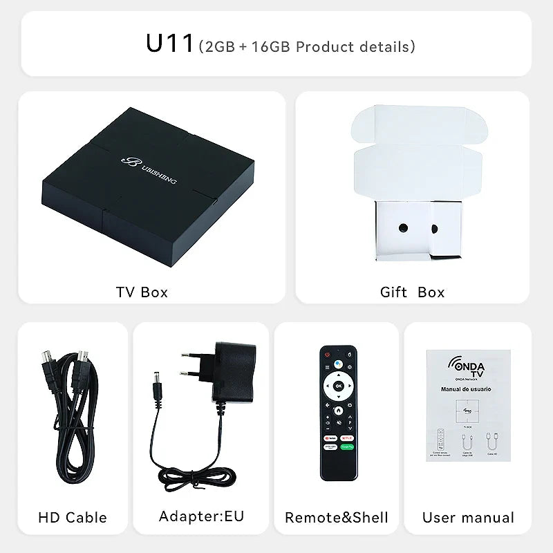 Smart TV Box IPTV 4K Android 13 Bluetooth 5.2 Wifi6 2GB16GB Google TV APP Netflix Media Player support Spanish,French,Russian