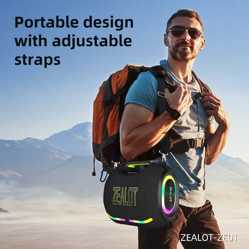 Zealot-ZE01 120W Big Power Portable Bluetooth Speaker Wireless TWS Subwoofer Bluetooth Speaker Waterproof Mobile HIFI Quality