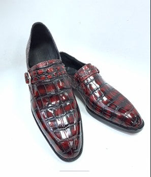 Maurice Sargeant Alligator Monkstrap - Burgundy